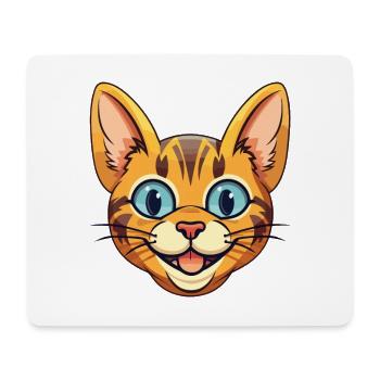 Toyger Katze Karikatur Aquarell Illustration - Mousepad (Querformat) - Weiß - Vorne