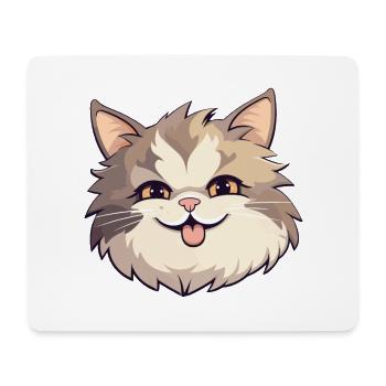 Ragamuffin chat dessin animé illustration à l’aquarelle - Tapis de souris (format paysage) - blanc - Devant