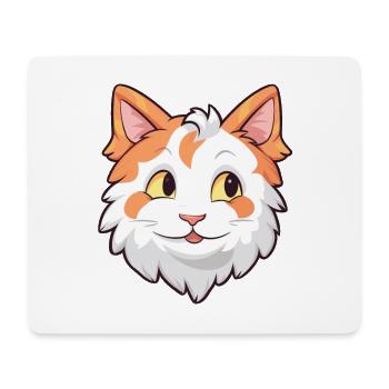 Illustration à l’aquarelle de bande dessinée de chat Van turc - Tapis de souris (format paysage) - blanc - Devant