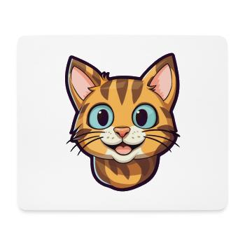 Toyger Katze Karikatur Aquarell Illustration - Mousepad (Querformat) - Weiß - Vorne