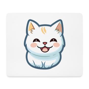 Burmilla chat dessin animé aquarelle illustration - Tapis de souris (format paysage) - blanc - Devant