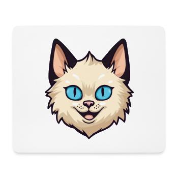 Balinese Cat Cartoon Watercolor Illustration - Mouse Pad (horizontal) - white - Front