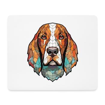 Majestic Tree Hound Dog Breed Colorful Watercolor - Mouse Pad (horizontal) - white - Front
