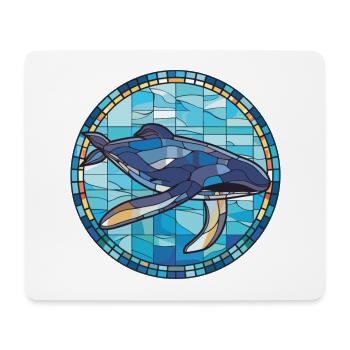 Blue Whale Colorful Watercolor Animal Illustration - Mouse Pad (horizontal) - white - Front
