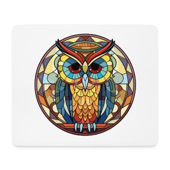 Owl Colorful Watercolor Animal Pet Illustration - Mouse Pad (horizontal) - white - Front