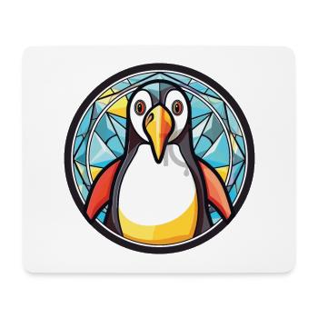 Penguin Colorful Watercolor Animal Illustration - Mouse Pad (horizontal) - white - Front