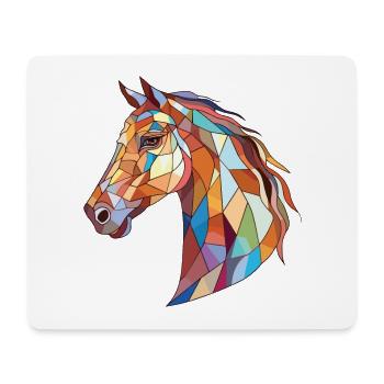 Pferd buntes Aquarell Tier Haustier Illustration - Mousepad (Querformat) - Weiß - Vorne
