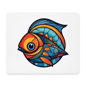 Fish Colorful Watercolor Animal Pet Illustration - Mouse Pad (horizontal) - white - Front