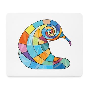 Schnecke, Buntes, Aquarell, Tier, Haustier, Illustration - Mousepad (Querformat) - Weiß - Vorne