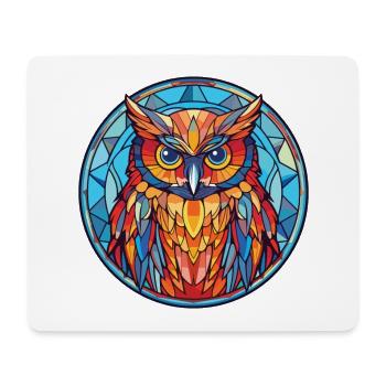 Owl Colorful Watercolor Animal Pet Illustration - Mouse Pad (horizontal) - white - Front