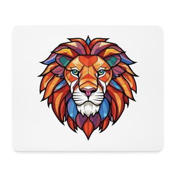 Roaring Lion Colorful Watercolor Animal Cartoon - Mouse Pad (horizontal) - white - Front