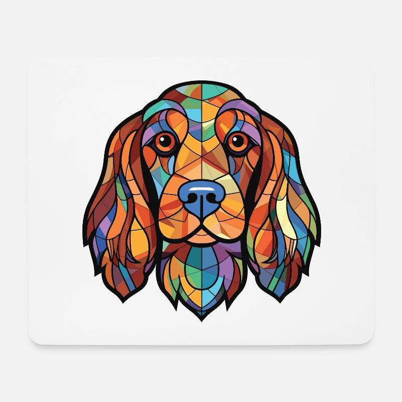Englischer Cocker Spaniel Hund Buntes Aquarell Haustier - Mousepad (Querformat) - Weiß