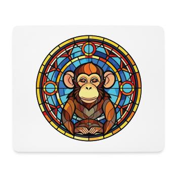 Monkey Colorful Watercolor Animal Pet Illustration - Mouse Pad (horizontal) - white - Front
