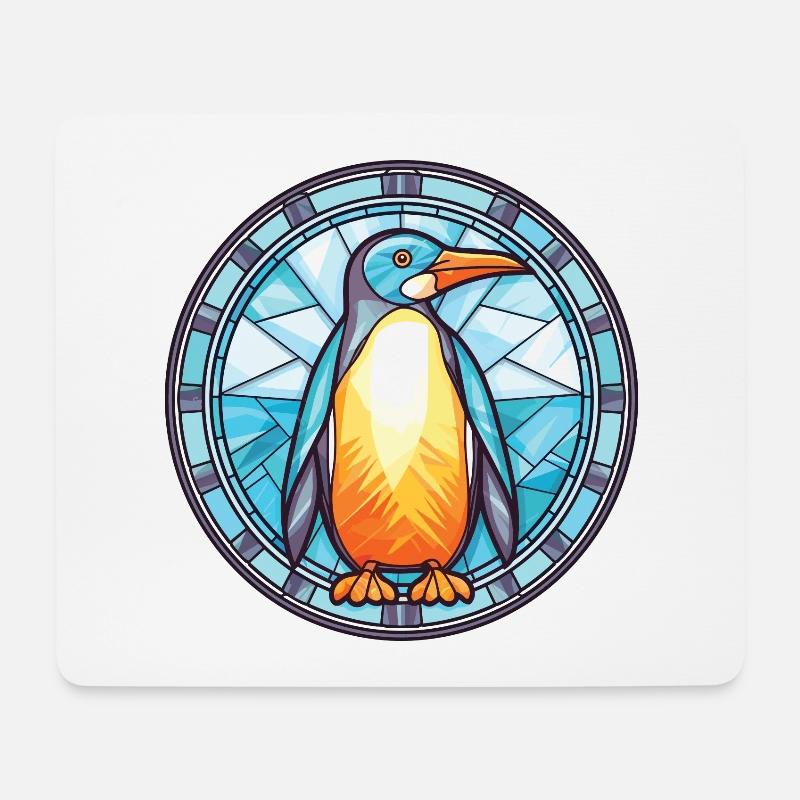 Pinguin bunte Aquarell-Tier-Illustration - Mousepad (Querformat) - Weiß
