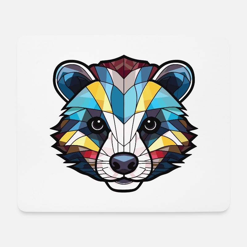 Dachs buntes Aquarell Tier Haustier Illustration - Mousepad (Querformat) - Weiß