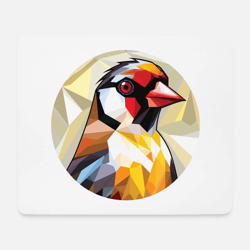 Stieglitz Bunte Aquarell Tier Illustration - Mousepad (Querformat) - Weiß