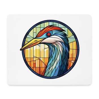 Reiher buntes Aquarell Tier Haustier Illustration - Mousepad (Querformat) - Weiß - Vorne