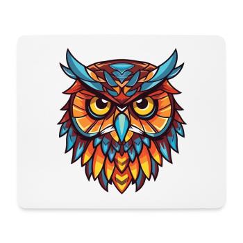 Owl Colorful Watercolor Animal Pet Illustration - Mouse Pad (horizontal) - white - Front