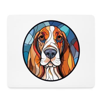Basset Hund Buntes Aquarell Tier Haustier - Mousepad (Querformat) - Weiß - Vorne