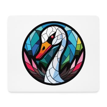 Schwarzer Schwan Buntes Aquarell Tier Illustration - Mousepad (Querformat) - Weiß - Vorne