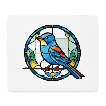 Blue Bird Colorful Watercolor Animal Illustration - Mouse Pad (horizontal) - white - Front