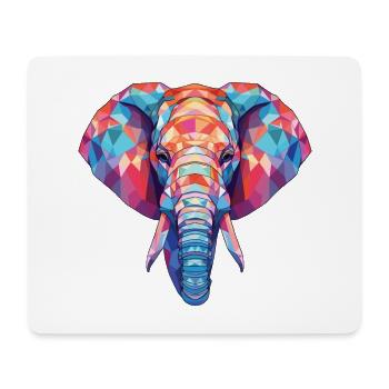 Elephant Colorful Watercolor Animal Illustration - Mouse Pad (horizontal) - white - Front