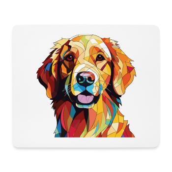 Golden Retriever Colorful Watercolor Animal Pet - Mouse Pad (horizontal) - white - Front