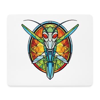 Praying Mantis Colorful Watercolor Animal Cartoon - Mouse Pad (horizontal) - white - Front