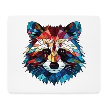 Raccoon Colorful Watercolor Animal Illustration - Mouse Pad (horizontal) - white - Front