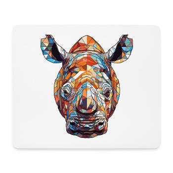 Nashorn buntes Aquarell Tier Illustration - Mousepad (Querformat) - Weiß - Vorne