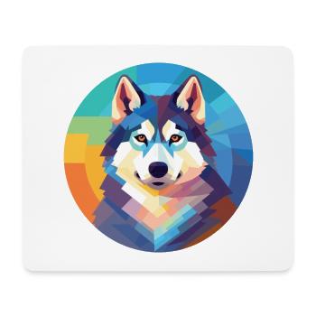 Husky Dog Aquarelle Colorée Animal Illustration - Tapis de souris (format paysage) - blanc - Devant
