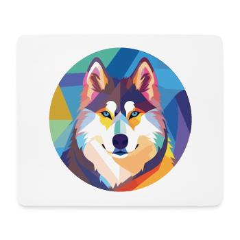 Husky Dog Aquarelle Colorée Animal Illustration - Tapis de souris (format paysage) - blanc - Devant