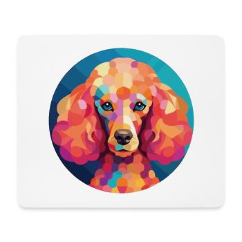 Pudel Hund Buntes Aquarell Tier Illustration - Mousepad (Querformat) - Weiß - Vorne