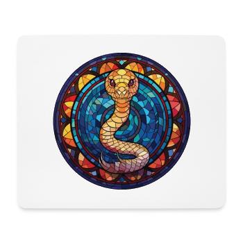 Cobra Coloré Aquarelle Animal Animal Illustration - Tapis de souris (format paysage) - blanc - Devant