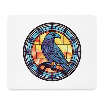 Rabe buntes Aquarell Tier Haustier Illustration - Mousepad (Querformat) - Weiß - Vorne