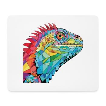 Iguana Colorful Watercolor Animal Pet Illustration - Mouse Pad (horizontal) - white - Front