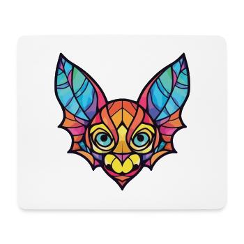 Fledermaus buntes Aquarell Tier Haustier Illustration - Mousepad (Querformat) - Weiß - Vorne