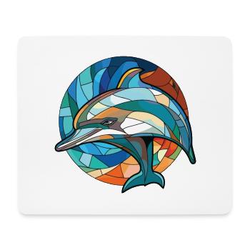 Dolphin Colorful Watercolor Animal Illustration - Mouse Pad (horizontal) - white - Front