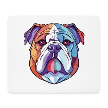 Englische Bulldogge Hund buntes Aquarelltier - Mousepad (Querformat) - Weiß - Vorne