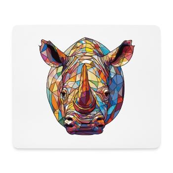 Rhinoceros Colorful Watercolor Animal Illustration - Mouse Pad (horizontal) - white - Front