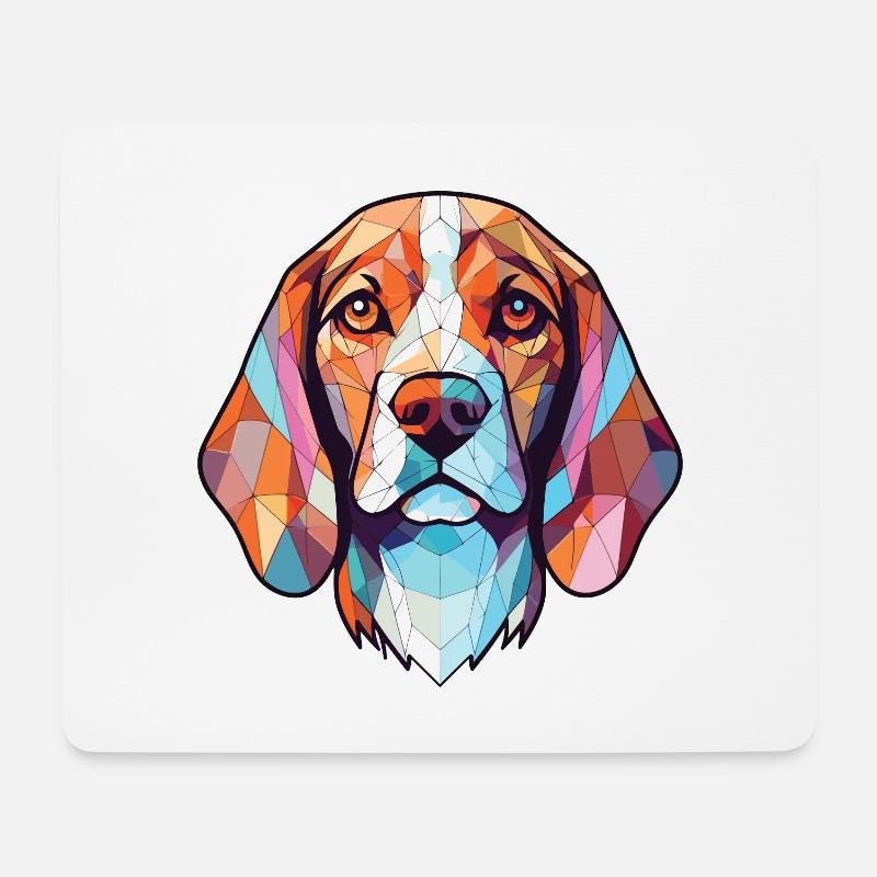 Beagle Hund Buntes Aquarell Tier Illustration - Mousepad (Querformat) - Weiß