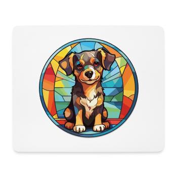 Hund buntes Aquarell Tier Haustier Illustration - Mousepad (Querformat) - Weiß - Vorne