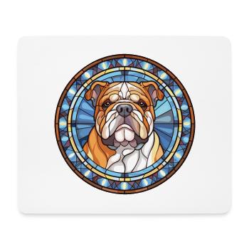 Bulldogge Buntes Aquarell Tier Illustration - Mousepad (Querformat) - Weiß - Vorne