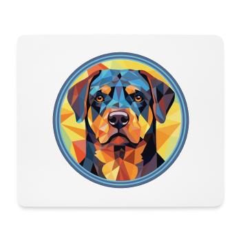 Rottweiler Chien Aquarelle Colorée Animal Cartoon - Tapis de souris (format paysage) - blanc - Devant