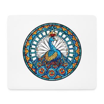Pfau Buntes Aquarell Tier Illustration - Mousepad (Querformat) - Weiß - Vorne