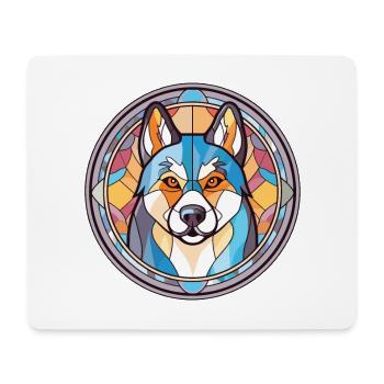 Husky Dog Aquarelle Colorée Animal Illustration - Tapis de souris (format paysage) - blanc - Devant