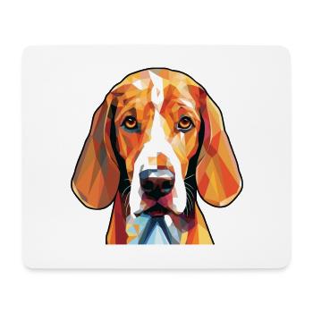American Foxhound Hunderasse buntes Aquarell - Mousepad (Querformat) - Weiß - Vorne