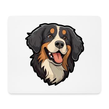 Bernese Mountain Dog Breed Cartoon Kawaii Illustra - Mouse Pad (horizontal) - white - Front