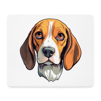 Beagle Harrier Hunderasse Cartoon Kawaii Illustrati - Mousepad (Querformat) - Weiß - Vorne