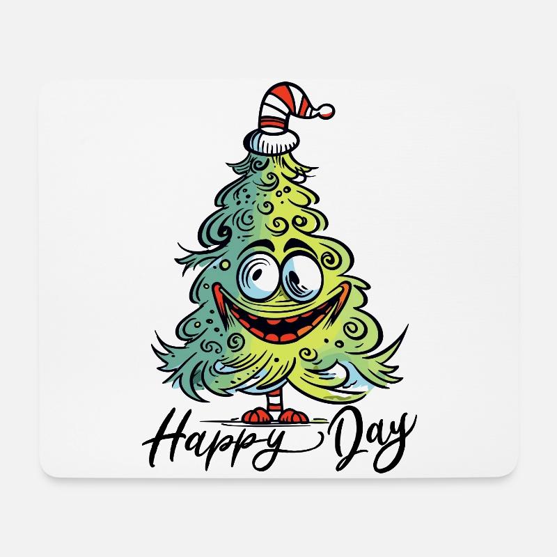 Lustiger Verrückter Weihnachtsbaum Weihnachten - Mousepad (Querformat) - Weiß